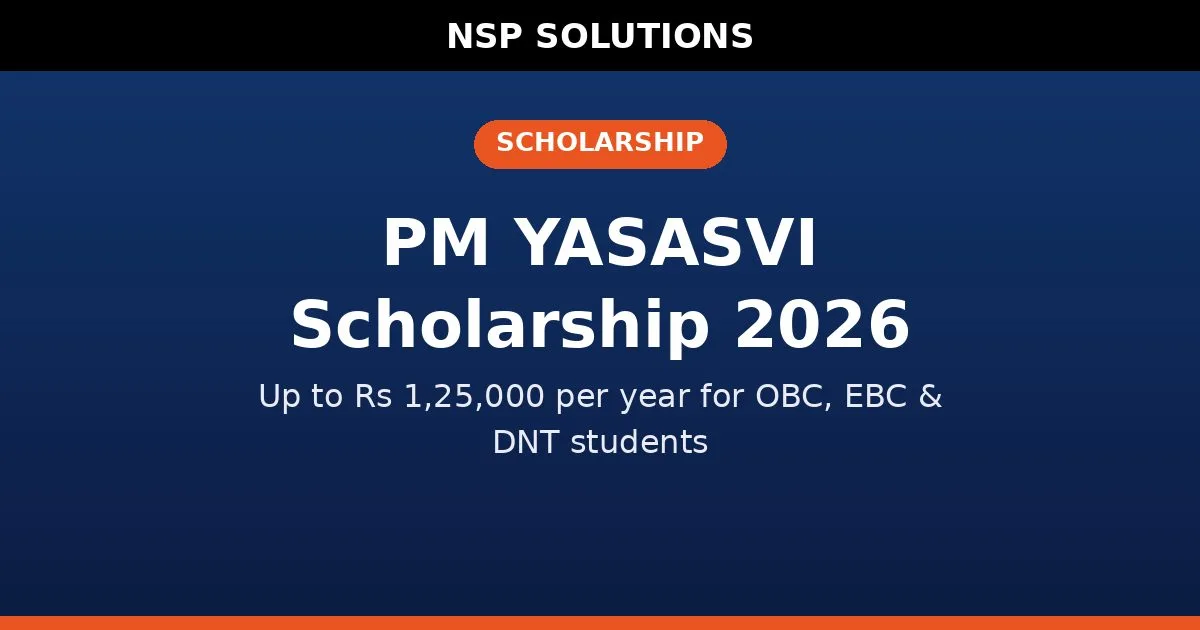 PM YASASVI Scholarship 2026