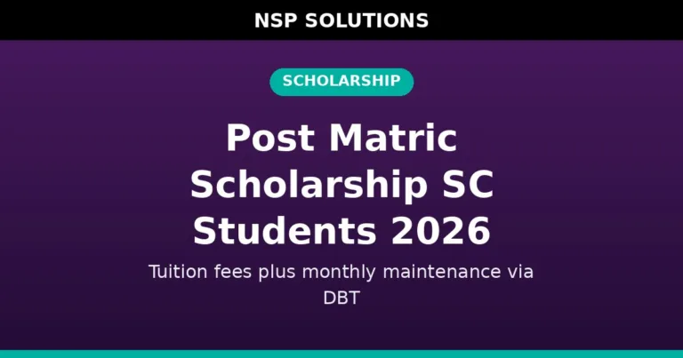 Post Matric Scholarship for SC Students 2026